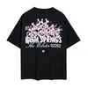 Letter Ink Drop Core Casual Print T-shirt Short Short Tshirt Graffiti Couples Tees Tops Pullover Shirts 240412