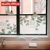 Window Stickers 60x80cm Green Leaf English Letter Design Frosted Glass Film Bathroom Living Room Kitchen Terrace Windows And Doors N4