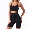 Active Sets Women Yoga Set Gym Sexy Bra Seamless Sports Shorts Workout Running Clothing Fitness Wear Athletic No Steel Ring Sport Suit