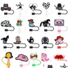 Аксессуары мультфильмов Custom Str Charms Mularable Sile Cowboy Cowgirl Cap Оптовая пить