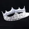 Clip per capelli Tiara da sposa cristallina di lusso e corone per la festa della sposa Rhinestone Prom Diadem Wedding Accessori ebraici