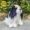 Animais de pelúcia de pelúcia rei charles spaniel high fidelity anime anime fofo cachorro brinquedos de pelúcia simulação simulação simulação de boneca recheada kawai brinquedo presente l47