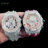 Luxe buste naar beneden Hiphop Watch Ice VVS Moissanite Mechanical Watch Pass Diamond Tester Men Women Fashion Watches