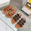 Flip flops loafer skor skjutreglage sandal sommarläder designer lyx sko glid kvinnor gladiator män sandale strand platt toffel mule solig sexig