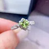 Cluster Anneaux 925 Silver Silver Women Jewe Peridot Ring Fashion Gift for Bielry J0505444agg