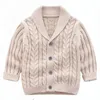Jackets 2024 Spring Autumn Kids Jacket Baby Boys Knitting Sweaters Children Cotton Clothing Girls Cardigan Coat
