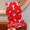 2024 Nouvel An chinois Red Celebration Children's Automn and Winter Girl Sweet Flower Pair Bow Hair Hair Clip