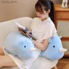 Plush Dolls Simulation Cartoon Rhinoceros Plush Throw Pillow Soft Wosty Animal Rhino Toys Baby Sleep Expease Dolls Girls Birthday Gifts Y240415