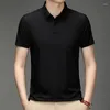 Men's Polos Cool Down Summer T Shirt Mesh Ice Silk High-End Short-Sleeved T-Shirt Collar Solid Color Polo Fashion Casual