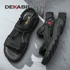 Dekabr talla 48 sandalias de cuero genuinas masculinas zapatos de verano para hombres de verano zapatos de playa moda al aire libre sin deslizamiento 240408