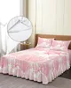 Pink Ocean Coral Shell Starfish Abstract Bed Litt Littpread Adapté avec taies d'oreiller Mattress Cover Liberter