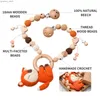 Mobiles# New Cute Animals Pram Clip Pacifier Clip Chain Crochet Beads Bracelet Pram Clip Baby RattleWood Teether Stroller Toys Y240415Y240417L939