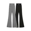 Women'S Pants & Capris Womens S Qweek Korean Fashion Knitted Flare Women Y2K Vintage 90S Basic Flared Leggings Harajuku Retro Casual Dhn7J