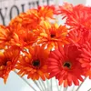 Flores decorativas 10pcs simulação falsa artificial Seda Gerbera Daisy Bouquet Brides Damaid para festa de casamento em casa natal