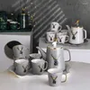 Zestawy herbaciarskie nordycka teapot herbata filiżanka taca Zestaw ceramiczny kubek do kawy dom kreatywny nowoczesny salon napój kubki wodne kąt