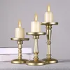 Candle Holders 3x Metal Pillar Stands Ornaments Candelabra Candlestick For Tabletop Party Bathroom Props Decor