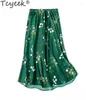 Skirts 93% Mulberry Silk Skirt Womens Clothing Elegant For Women Spring Summer Floral Midi Hip Wrap Saia Feminina