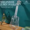 Cables de 21 pulgadas Ukulele transparente 4 cuerdas Guitarra para niños Guitar