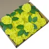 Decoratieve bloemen 25 stuks kunstmatige nep rozen boeketten feest baby shower centerpieces arrangementen licht groen