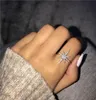 Vecalon Shine Orders Ring 925 Стерлинговое серебряное обручальное кольцо бриллиантовые обручальные кольца для женщин для женщин Fast Ship3157574