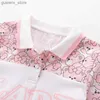 Vestidos de menina vestidos rosa urso de desenho animado vestido de manga curta para crianças girl algodão fofo roupas de joelho de joelho 2024 y240415y240417iumu