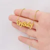 Cute Gothic Crybaby Letter Necklace Cry Baby Word Stainless Steel Cursive English Script Charm Chain Choker for Women Girl Child