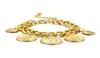 Gold Punk Chain Coins Bracelet Personnalité Bracelets de portrait vintage Bracelets pour femmes Joan-bijoux Accessoires6287839