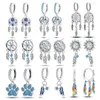 Boucles d'oreilles Stud Real 925 Sterling Silver Dream Catcher pour les femmes bijoux d'anniversaire de mode de mode zircon colorée de couleur exquise