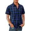 Men's Clothing Hewei Yi Short Sleeved Shirt, Men's New Pure Cotton Plaid Shirt