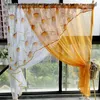 Curtain Design 2Pcs Crossed Sheer Daisy Print Triangle Short Valance For Living Room Voile Farmhouse Window Drapery