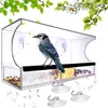 Vogelvoeder Acryl Transparant Window Bird Feeder Tray Bird House Pet Feeder Zuing Cup Installatie Huis Type Feeder 240407