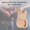 Guitare muslady pbt02 corps de guitare électrique inachevé Sycamore Wood vierge baril de guitare pour les guitares basse de style PB