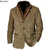 Мужские куртки винтажные мужские пиджак куртка 2024 Осень Зимняя Зимняя мужская повседневная классическая пуговица