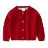 Jackets 2024 Spring Autumn Kids Jacket Baby Boys Knitting Sweaters Children Cotton Clothing Girls Cardigan Coat