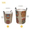 Laundry Bags Dirty Basket Wooden Tribal Masks Folding Clothing Storage Bucket Toy Home Waterproof Organizer