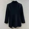 B072 Femmes pour femmes Designer Blazers Tide Marque de haute qualité Retro Fashion Black Series Suit Jacket imprimé Single Button Slim Plus Taille Vêtements pour femmes