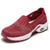 Sapatos casuais mulheres tênis de esportes de amortecimento da primavera no verão para vinhos femininos Red confortável mocassim feminino Flatsdi43