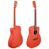 Guitarra sólida de madeira de madeira redonda redonda de carbono guitarra de 41 polegadas cor vermelha 6 strings guitarra folclórica