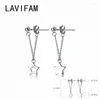 Boucles d'oreilles en peluche pure 925 argent sterling creux étoile courte drop drop asymétrie douce oreille suspendue