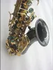 Nieuwe sopraansaxofoon Professionele instrumenten Branden gebogen sopraansaxofoon S-991 Zwart nikkelplaten goud messing sax mondstuk