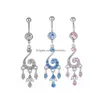 Navel Bell -knop klinkt yyjff d0890 hart buikring rode kleur drop levering sieraden body dh2qm