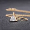 Single Diamond Necklace Anna Same Triangle Pendant New Minimalist Necklace