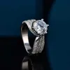 Luxury Wholesale GRA VVS Moissanite S925 925 Sterling Silver Ring Fine Fashion Jewelry Finger Rings for Women Lady