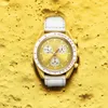 Watchmen Designer Watch BioCeramic Watch Quartz Motion Mouvement With White Watch Watch de 30 mètres Socle de nylon résistant à l'eau Watch décontracté