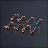 Nose Rings Studs Evil Eye Combination Set 8pcs / lot Hoop Body Piercing Women Fashion Accessoires 0,8x7 mm Drop livraison bijoux otdje