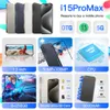 Free UPS I15 PROMAX 5G ID do smart face ID 5G Deca Core 256 GB 6,8 polegadas All Screen HD Android OS GPS WiFi 24MP Smartphone texturizada de vidro fosco preto preto