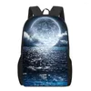 Школьные сумки пляжный морской ландшафт 3D -печатная сумка для книги мужчина 16 -дюймовый рюкзак для подростков для мальчиков детского сада в роли