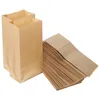 Bolsa de lancheira de embrulho de presente papel de pão de pão retire as caixas de bolsa de embalagem de torradas marrom