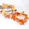 Flores decorativas Maple Maple Pumpkin Wreath Simulation Berry Party Decor Artificial Adornment Festival Festival Garland folha de mesa simulada simulada