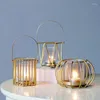 Candle Holders French Light Creative Luxury Furnishing Articles Cup Pumpkin Wrought Iron Candlestick Restoring Ancient Ways